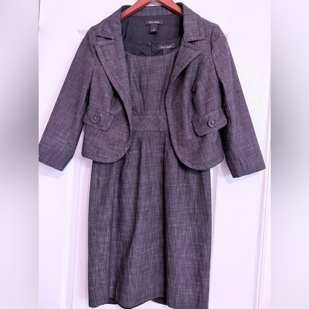 White House Black Market Two-Piece Dress with Jacket, Size 4, Dark Blue, NWOT
